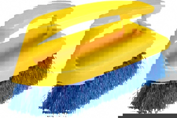 Iron-Shaped Handle Scrub Brush, Blue Polypropylene Bristles, 6